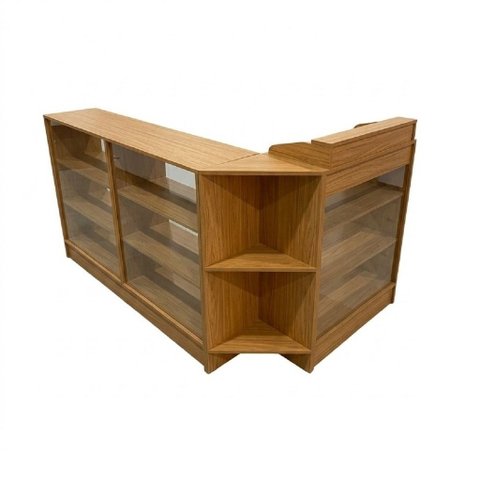 Balcão Caixa Vitrine + 2 Expositores Lojas e Comércios 100% Mdf Amadeirado - Suprema Móveis