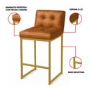 Ver imagem 3 de Banqueta Cozinha Alta com Encosto Industrial Kit 4 Dourado Lirina Pu C05 - D’Rossi