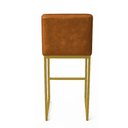 Ver imagem 7 de Banqueta Cozinha Alta com Encosto Industrial Kit 4 Dourado Lirina Pu C05 - D’Rossi