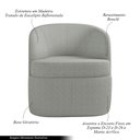 Ver imagem 3 de Poltrona Decorativa Design Moderno Bel Sala de Estar Base Giratória Bouclê Cinza G33 - Gran Belo