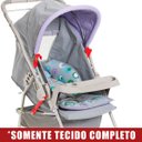 Ver imagem 1 de Tecido Completo para Carrinho de Bebê Galzerano Milano Reversível - Cinza/Lilás