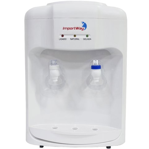 Bebedouro Refrigerado Água Gelada Natural Galão Garrafão Mesa Eletrônico Branco 110v Importway Iwbar