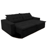Sofá Amazonas 2,90 metros Retrátil com Molas Suede Veludo Light Preto - Sofá na Web - 5