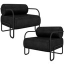 Ver imagem 1 de Kit 02 Poltronas Decorativa Pés Industrial Moscou K01 Couríssimo Preto - Lyam Decor