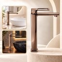 Ver imagem 1 de Torneira Doha Rose Gold Alta Aço Inox 304 Luxo Goldenx