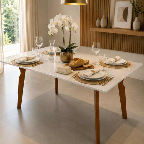Mesa de Jantar Bella 120cm 4 Lugares Madeira com Tampo MDF