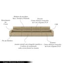 Ver imagem 3 de Sofá Retrátil 6 Lugares 444cm 4 Módulos Nero com USB Couro Bege G52 - Gran Belo