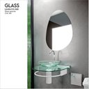Ver imagem 2 de Lavabo com Espelho Orgânico 44x52cm Jade Transparente/Incolor