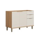 Ver imagem 1 de Balcão de Cozinha para Pia 120 Cm Bless 2 Portas 3 Gavetas 100% Mdf Jequitiba/off White - Linea Bras