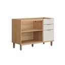 Ver imagem 2 de Balcão de Cozinha para Pia 120 Cm Bless 2 Portas 3 Gavetas 100% Mdf Jequitiba/off White - Linea Bras
