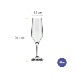 Kit 6 Taças Buffet Champanhe 186ml Nadir Figueiredo Champagne Vidro - 4