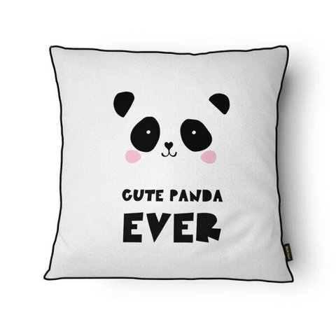 Capa para Almofada Scandi com Cordonê 43x43cm - Belchior - Branco/ Cute Panda Ever