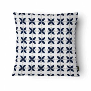 Capa para Almofada Elegance 43x43cm - Belchior - Azul e Cinza/ Flor