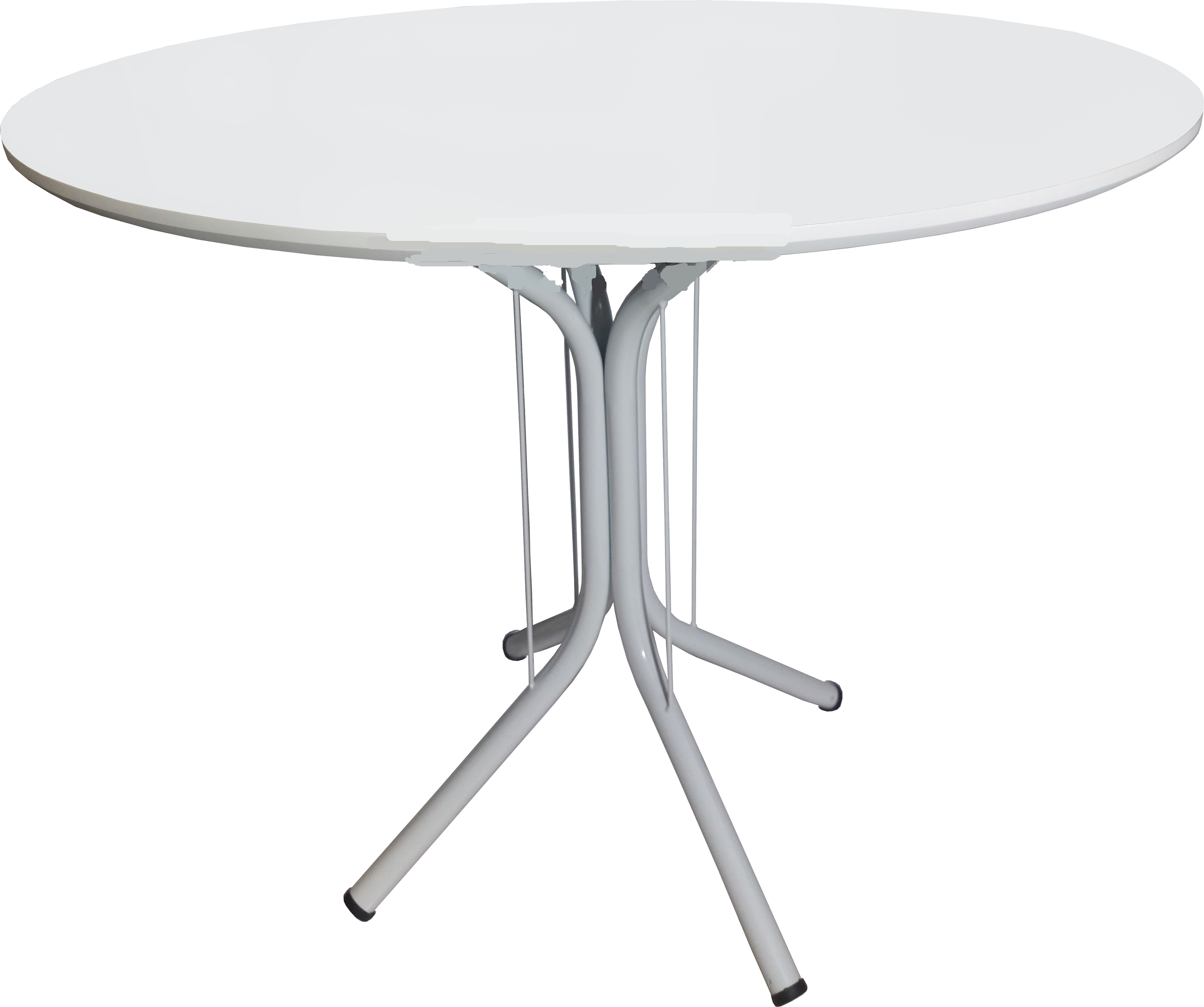 Mesa Jantar Redonda 90cm Branco Mdf Base 4 Apoio Isa