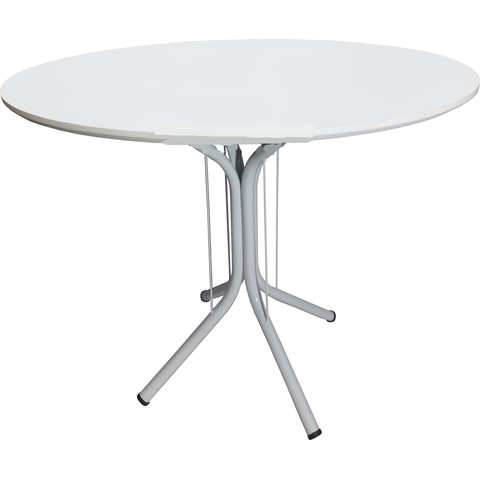 Mesa Jantar Redonda 90cm Branco Mdf Base 4 Apoio Isa