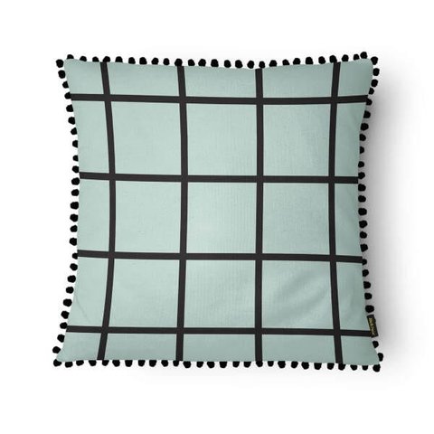 Capa para Almofada Dolce com Grelot 43x43cm - Belchior - Quadriculado
