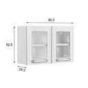 Ver imagem 3 de Módulo Cozinha Bertolini Evidence Armário 7006 2 Portas c/ Vidro Branco/Preto