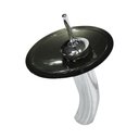 Ver imagem 2 de CUBA DE VIDRO OVAL CHANFRADA 46CM GRAFITE + VALVULA + TORNEIRA CASCATA