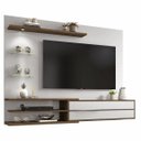Ver imagem 2 de Painel para Tv até 60 Polegadas 180cm Off White /nogal Trend com Lâmpada Led