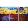 Quadro Decorativo Campo De Rosas Com Por Do Sol Pintura - 1