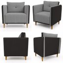Ver imagem 6 de Kit 2 Poltronas Aviv para Sala Escritório Recepção Linho Premium Easy Clean Corino Premium Luxo