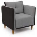 Ver imagem 2 de Kit 2 Poltronas Aviv para Sala Escritório Recepção Linho Premium Easy Clean Corino Premium Luxo