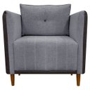 Ver imagem 3 de Kit 2 Poltronas Decorativas para Sala e Recepção Aviv Corino e Linho Premium Cores