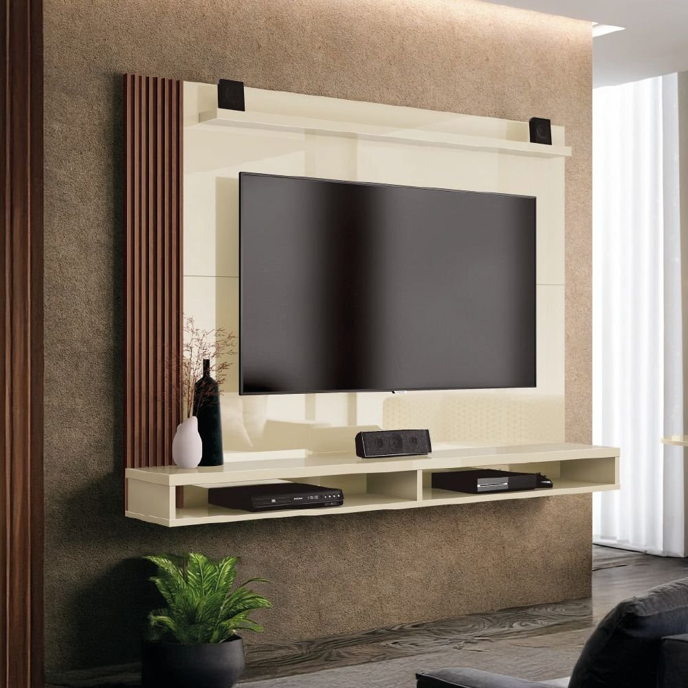 Painel para Tv até 50 Polegadas Dijon Off White Naturale Edn Móveis - 1