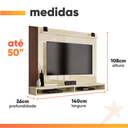 Ver imagem 3 de Painel para Tv até 50 Polegadas Dijon Off White Naturale Edn Móveis