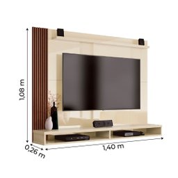 Painel para Tv até 50 Polegadas Dijon Off White Naturale Edn Móveis - 3