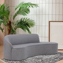 Ver imagem 2 de Sofá Curvo 03 Lugares 180cm Braço Direito Eron Linho Cinza Mesclado - Nexta Casa