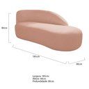 Ver mais imagens de Kit Divã Luna 185cm Lado Direito e 01 Poltrona Base de Ferro Preto Suede Rosê