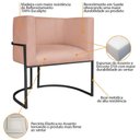 Ver imagem 5 de Kit Divã Luna 185cm Lado Direito e 01 Poltrona Base de Ferro Preto Suede Rosê