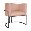 Ver imagem 2 de Kit Divã Luna 185cm Lado Direito e 01 Poltrona Base de Ferro Preto Suede Rosê