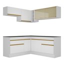 Ver imagem 7 de Armário de Cozinha Completa de Canto com Rodapé Veneza Multimóveis V2097 Branco/Dourado