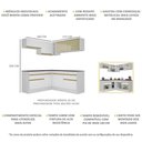 Ver imagem 4 de Armário de Cozinha Completa de Canto com Rodapé Veneza Multimóveis V2097 Branco/Dourado