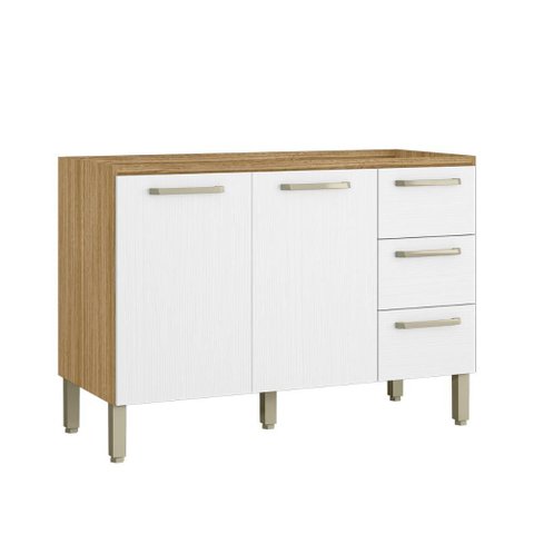 Balcão de Pia 120 Cm 2 Portas 3 Gavetas sem Tampo Amestita Kits Paraná