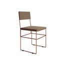 Ver imagem 2 de Kit 6 Cadeiras Vitória Industrial Veludo Bege Base Cobre para Mesa Sala Cozinha - Cobre/bege