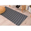 Ver imagem 1 de Tapete Passadeira 1,35MX50CM Zig Zag Preto Antiderrapante Para Quarto Sala ou Cozinha