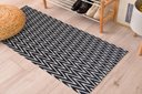 Ver imagem 1 de Tapete Passadeira 1,35MX50CM Zig Zag Preto Antiderrapante Para Quarto Sala ou Cozinha