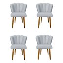 Ver imagem 1 de Kit 4 Cadeiras Flor para Quarto Penteadeira - Balaqui Decor Cor:cinza