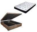 Ver imagem 2 de Cama Box Baú Casal Bi-Partido Green Bege Suede + Colchão Espuma D33 138x188x8