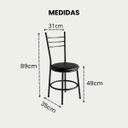 Ver imagem 3 de Kit 2 Cadeiras Jantar Cozinha Sala Jantar Moderna Diversas Área Estrutura Preto Liz:Preto