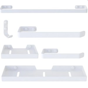 Kit  Acessórios Para Banheiro 6 Peças Branco