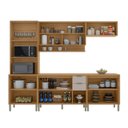 Ver imagem 4 de Cozinha Compacta Modulada 5 Peças 270cm 11 Portas e 2 Gavetas Colors Marrom Freijó/Cinza Niquel