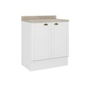 Ver imagem 1 de Gabinete de Cozinha Modulado Balcão C/ Tampo Bella 2609 C/ 2 Portas 80cm Branco - Carraro