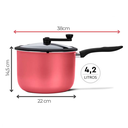 Ver imagem 6 de Pipoqueira C/ Tampa Brinox 4,2l Antiaderente Pic Poc Cereja