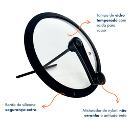 Pipoqueira C/ Tampa Brinox 4,2l Antiaderente Pic Poc Cereja - 5