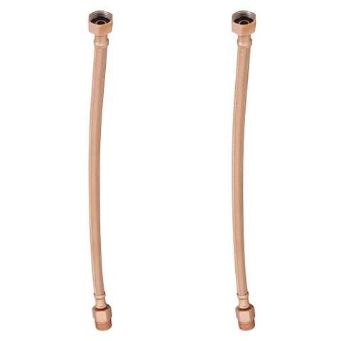 Kit 2 Engate Mangueira Flexível Rose Trançado Aço Inox 30cm