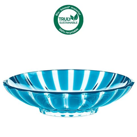 Centro de Mesa em Bio Plástico Não Fóssil- 37,5 X 30,5 X H9 Cm - Dolcevita - Turquesa - Guzzini